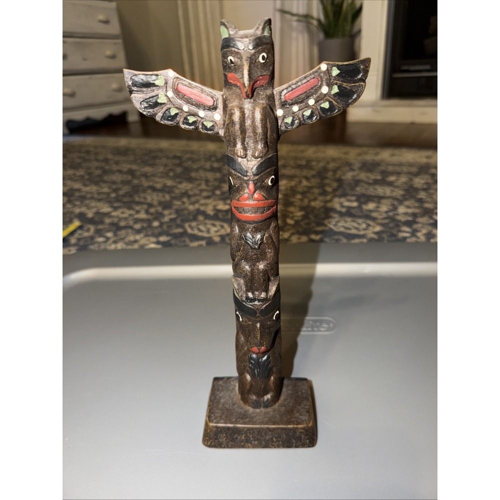 Boma Sanada Vintage Wooden Eagle Totem 11'‎